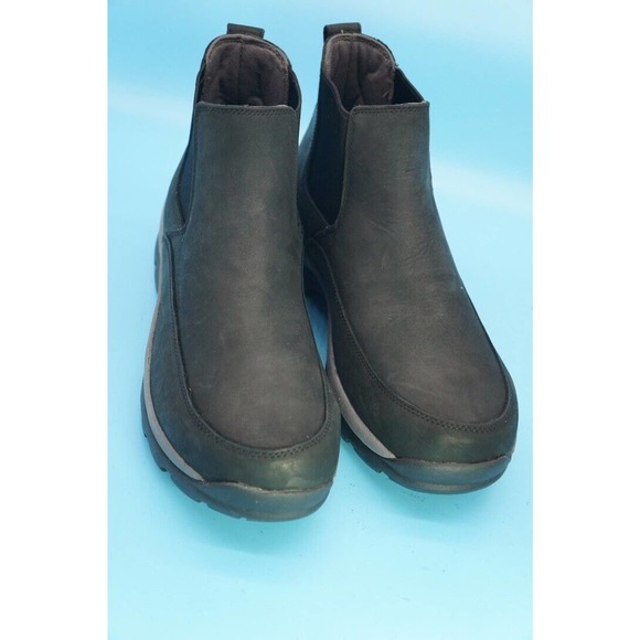 Duluth Trading Wild Boar Suede Anti Slip Ankle Boots Black Pull On 13E Wide main image 14